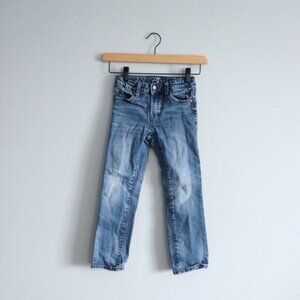 7 For All Mankind Kids Sz 6 Blue Light Wash Straight Leg 5-Pocket Stretch Jeans